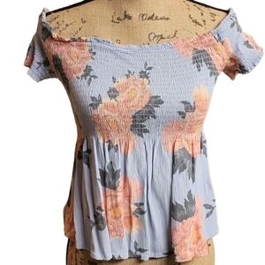 3/$15 Kendall & Kylie Off-the-Shoulder Floral Top - Small